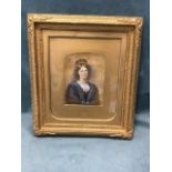 A Victorian hand enhanced photo by the London Stereoscopic Company, bust portrait of Emily Dale 1805
