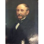 Angelia Geller, oil on canvas, bust portrait of a gentleman, signed & dated 1872, unframed. (14in