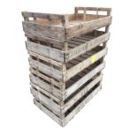 Six rectangular farm produce trays with slatted bases. (29.75in x 17.75in x 6.25in) (6)