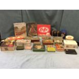 A collection of tins - biscuit, medicinal, tea caddies, tobacco, confectionery, toffee,