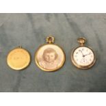 An 18ct gold guilloche enamelled pocket watch, the circular dial with secondary dial, set with