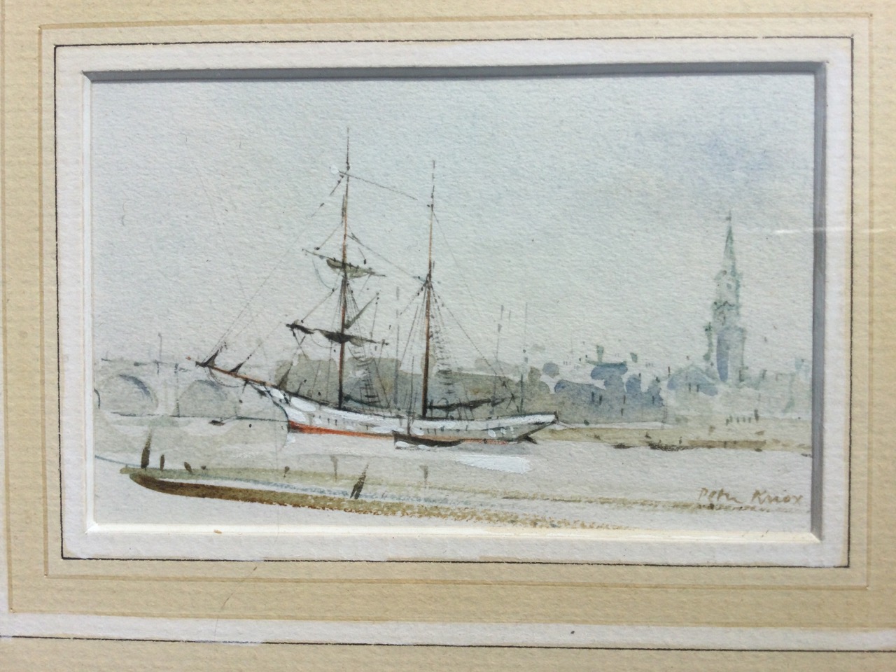 Peter Knox, watercolours, titled Brig, The Quay and a third untitled of Berwick, all depicting - Image 3 of 3