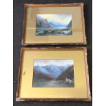John Trorley, watercolours with bodycolour, Norwegian fjord landscapes of the Odde peninsula, with