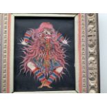 I Wayan Sudarsa, acrylic on canvas, colourful Wayang figure, signed and inscribed Ubud (Bali) in