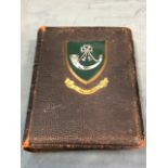 A leather bound family bible owned by Major Donald J King (Rifles) mounted with a 2nd Battalion
