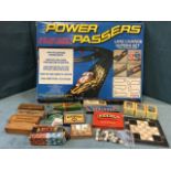 Power Passers, a boxed Palitoy scalextric style racing game; and miscellaneous other games -