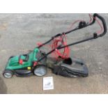 Qualcast electric mower and grassbox, together with instruction manual - A/F.