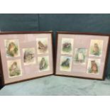 Margaret Procter, watercolours, ten studies of various owls, mounted and framed as two sets of five,