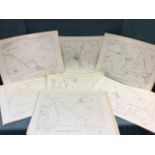 A cartographers collection of 6in:1 mile ordnance survey maps of the 1924, 1925 and 1926 editions,