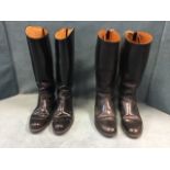 A pair of hunting boots by Kudu, size 10 with wide fit, leather soles, and zips from heel to calf;