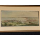 Martha Mace Hay, watercolour, landscape view of Berwick upon Tweed from Hallidon Hill, titled &