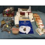 Miscellaneous collectors items - a box of keys & keyrings; a collection of coins from the late 1800s