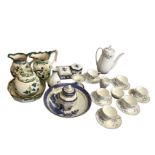 A Royal Adderley six-piece coffee set decorated in the Breath of Spring pattern; four pieces of