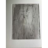 Arnold Daghani, pen & ink wash, nude, unsigned, mounted and framed. (7in x 8.5in)