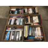 Six boxes of books - history, biographies, politics, religion, some leather bound, mainly