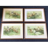 Dorothy Hardy, a set of four Edwardian steeplechasing prints - A Dangerous Competitor, The Grey