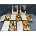 The Malt Companion, six boxed sets of miniatures each containing six bottles with descriptions of