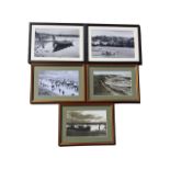 A pair of 70s framed monochrome photographs of Berwick upon Tweed salmon fishermen with their