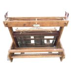 A Weavemaster table loom with beech frame, cranked rollers, rising panels, etc.