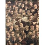 Peter Knox, canvas print, football crowd, titled to verso with certificate All Together Boys, signed