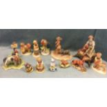 Five Hummel/Goebel porcelain childrens figurines; and seven Italian Capo-di-Monte porcelain models -