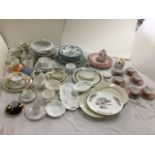 Miscellaneous ceramics including a six-piece lustre coffee set, cabinet cups & saucers, Wedgwood,