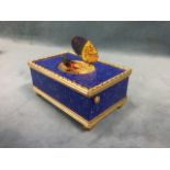 A boxed Swiss singing bird mechanical music box, by Reuge Sainte-Croix, the rectangular lapiz
