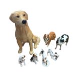 A large Beswick fireside lab - 2314; a Beswick collie dog - Lochinvar of Lady Park; a set of four