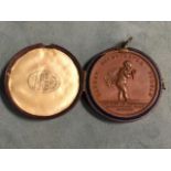 A cased Royal Humane Society bronze medal awarded to Charles Goody in 1855, in original leather