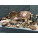 Miscellaneous silver plate including a pair of candelabra, a large rectangular serving dish &
