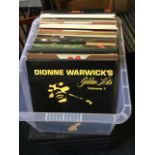 A box of vinyl LPs - country, Dolly Parton, jazz, Acker Bilk, Scottish, classical, Elkie Brooks,