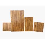 Blocked oak hardwood kitchen tops - four slabs. (35.5in x 57in, 24.25in x 39.25in, 23.75in x