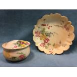 A Collection of Royal Worcester - A Royal Worcester blush ivory circular trinket pot & cover and a