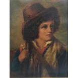 Late nineteenth century oil on canvas, bust portrait of a young boy, possibly European but on