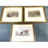 A signed and numbered Henry Brewis hunting cartoon print titled Whoa!, mounted & framed; and a