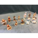A collection of seven Hummel children figurines; and five other figurines modelled as children
