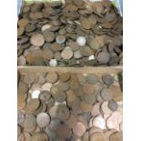 A collection of copper old pennies - approx 905 (A lot)