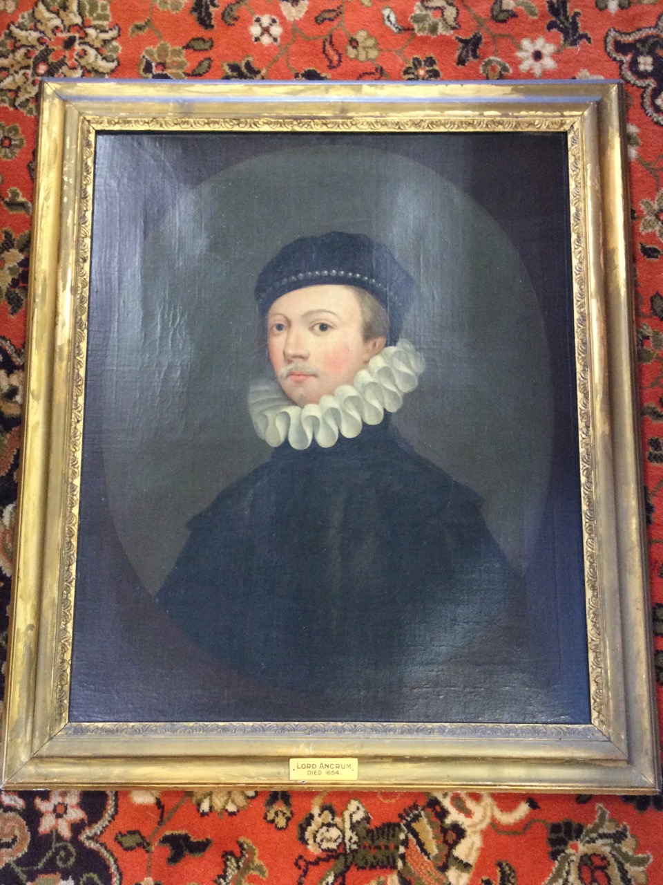 Eighteenth century oil on canvas, oval bust portrait of The Earl of Ancrum, the young moustachioed - Bild 2 aus 3