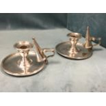 A pair of Matthew Boulton old Sheffield plated candle nightlights with urn shaped candleholders on