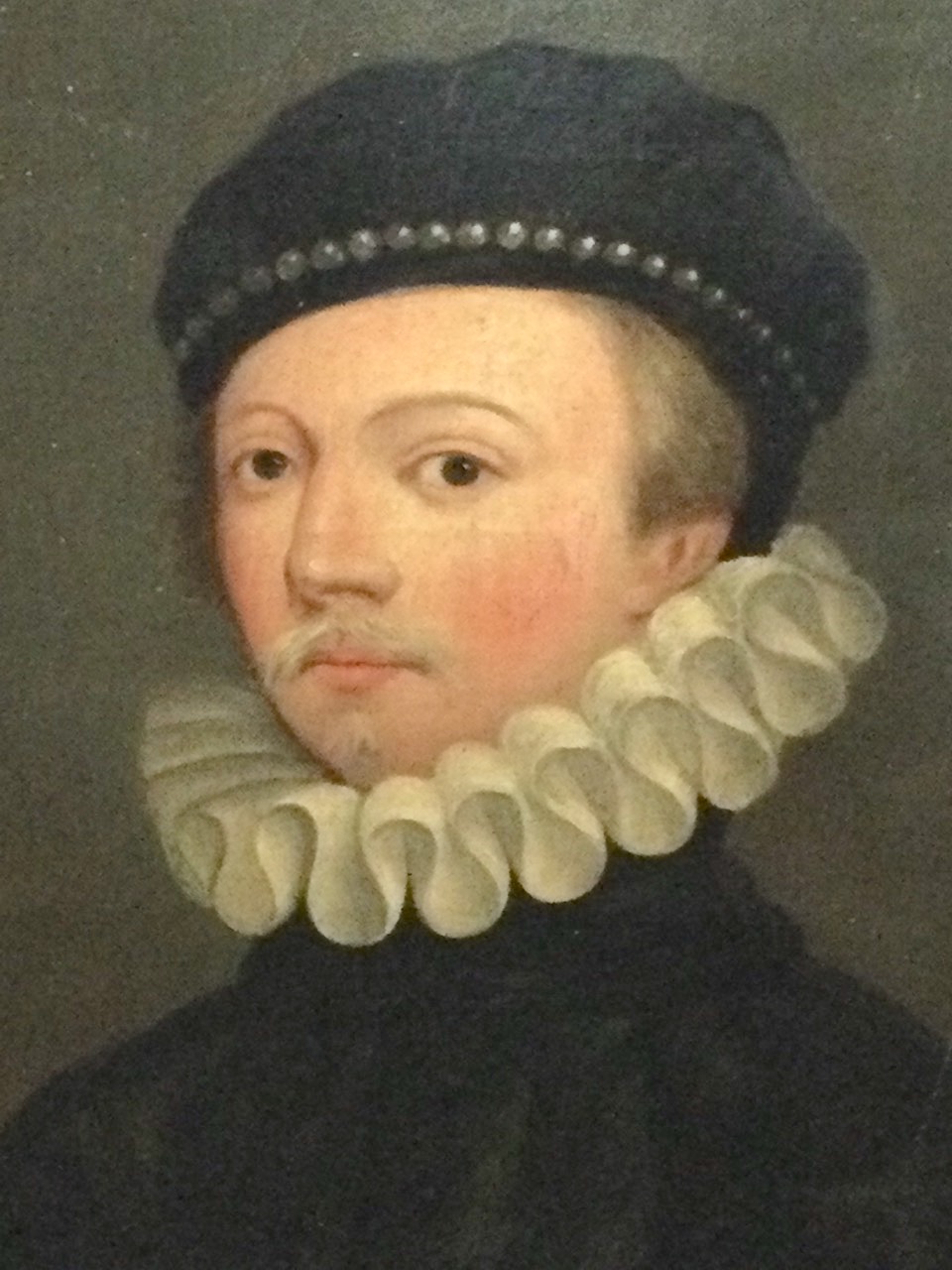 Eighteenth century oil on canvas, oval bust portrait of The Earl of Ancrum, the young moustachioed