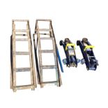 Two Draper trolley jacks; and a pair of car ramps. (4)