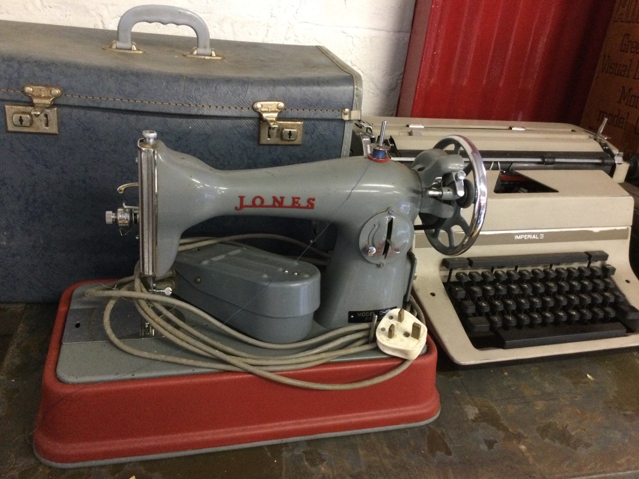 An Imperial manual typewriter; and a cased Jones cast iron sewing machine. (2) - Image 3 of 3