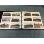 A collection of over 288 postcards of Bamburgh Castle, with monochrome views, interior shots, the