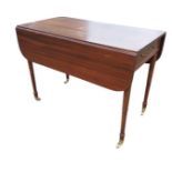 A nineteenth century mahogany pembroke table, the rectangular top with two rounded rule-jointed drop