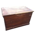 A Victorian pine blanket box of dovetailed construction, the interior with candlebox and two small