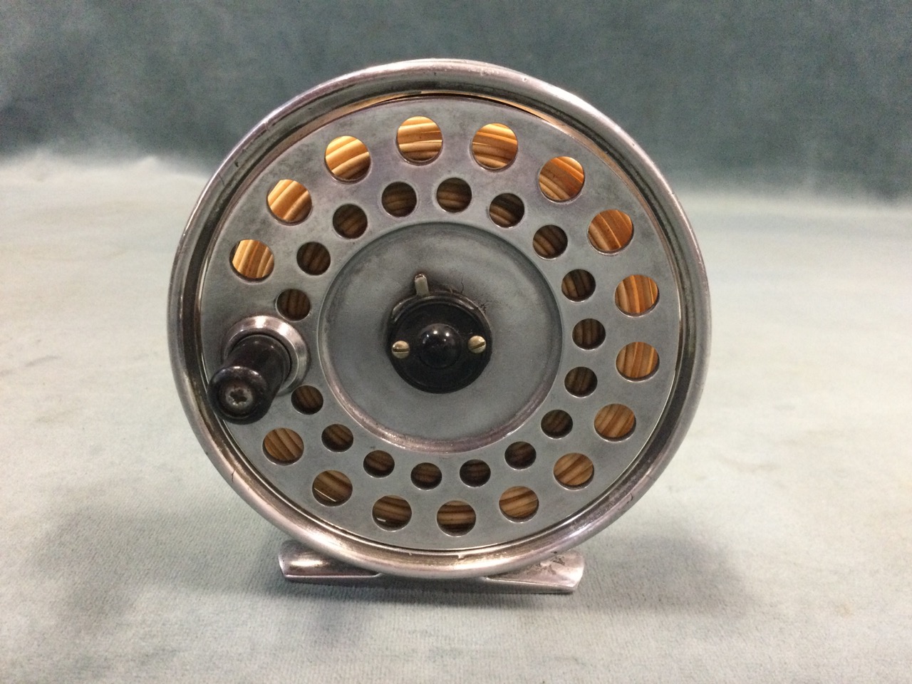 A Hardy Viscount 140 trout fly reel, the polished 3.5in drum fitted with a fly line. - Image 2 of 3