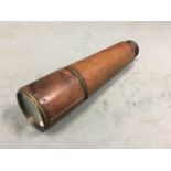 An Edwardian four-section brass telescope by L Casella of London dated 1912, the instrument with