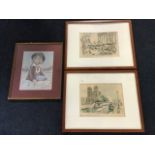 A pair of French Janicotte Paris prints, titled in pencil on margin, mounted & framed; and a