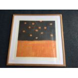 Jo Gorner, square coloured print, abstract image titled Sound of the Sea V, signed and numbered in