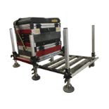 A Milo coarse fishermans box/stool with compartments and drawers full of tackle - floats, hooks,